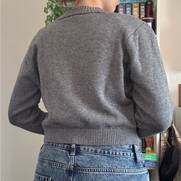 ROMWE Charcoal Button-Up Cardigan - Picture 3 of 4